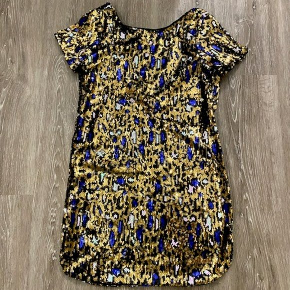 KARLIE leopard sequin Mini Dress - Picture 1 of 9